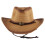 Western stråcowboyhatt med lærreim 1