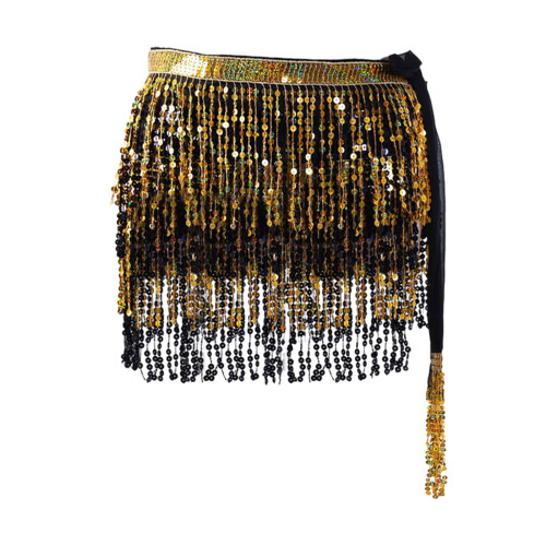 Pailletkvastnederdel til dans – Guld & Sort 2