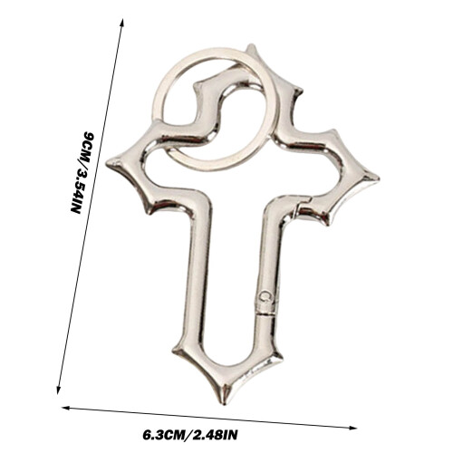 Karabiner-Schlüsselanhänger, Legierung, silber- oder goldfarben, 1 Stück 2