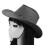 Denim Cowboyhatt Grå Polyester Bredbrättad Solhatt 1 ST 3