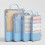 Set di 4 cubi per la compressione dei bagagli da viaggio, colore azzurro cielo. 4