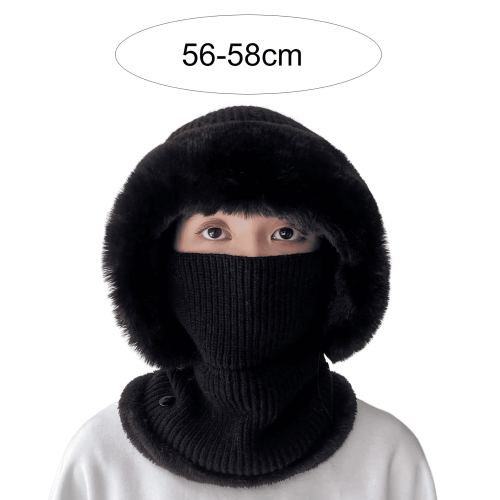 Ensemble pull-over kaki avec bonnet et écharpe en maille pour femme 2
