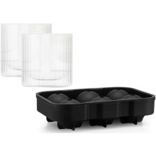 Bar set - BODUM - Douro - Round ice plate + set of 2 whisky glasses - Double wall