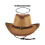 Western stråcowboyhatt med lærreim 2