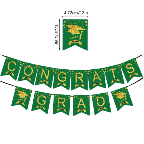 Dimissionsbanner med doktorhue-design, 12x15 cm 1
