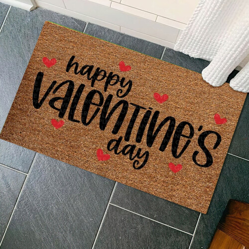 Valentinsdag velkomstdørmåtte polyester 40x60cm 2