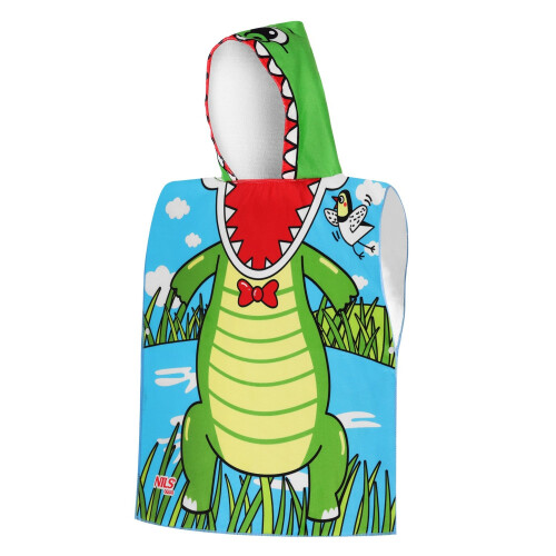 Kinder-Poncho-Handtuch, Krokodil- und Einhorn-Design