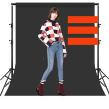 3 x 2 m Polyester-Hintergrund Schwarz, 600 g für Porträtaufnahmen