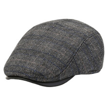 Herren-Retro-Karo-Baskenmütze Grau M/S