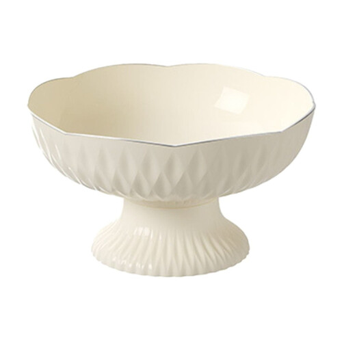 White Pedestal Fruit Bowl – Modern Kitchen Counter Bowl