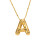 Gold Plated Bubble Letter Necklace – Initial Pendant on 1