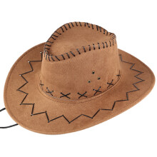 Μαύρο Καπέλο Western Cowboy για Ενήλικες Unisex από Τεχνητό Δέρμα