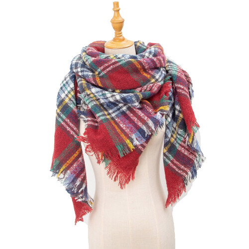 Oversized geruite sjaal voor dames