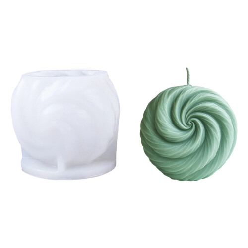 Geometric Striped Silicone Candle Mold Spherical Soap-Style C