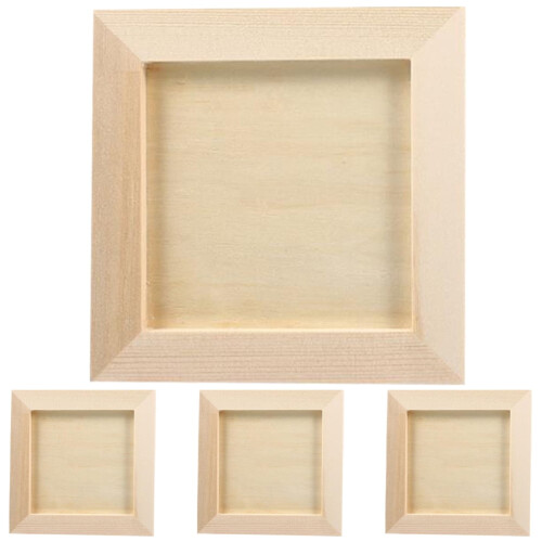 Wood Picture Frames Beige 4-Pack 15x15cm