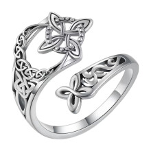Verstelbare ring van aluminium met knoopmotief, Ierse sieraden