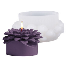 Moules à bougies en Silicone en forme de cylindre de fleur en-C