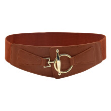 Women's Elegant Light Luxury Wide Waist Belt Brown One Size