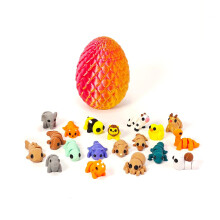 20-teiliges Set 3D-gedruckter Tierfiguren mit Drachenei