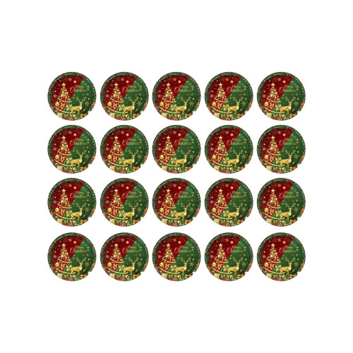 Julpapperstallrikar 23 cm röda gröna guldfärgade set med 20