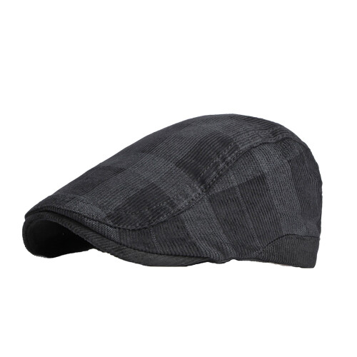 Unisex britisk retro fløjlsbaeret ternet sort