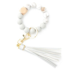 Pulseira chaveiro de contas de silicone para mulheres (1 peça)