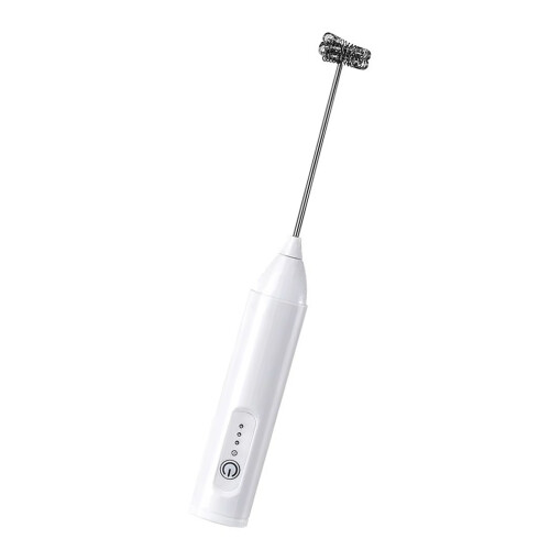 Mousseur à lait à 3 vitesses variables, chargement USB,-Blanc