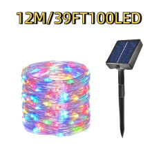 (A, 12M/39FT100LED) 1pc Solar Garden Decorative Lights, IP54 Rated, Perfect for Embellishing Festive Occasions Like Christmas
