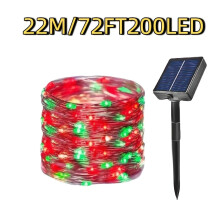 (K, 22M/72FT200LED) 1pc Solar Garden Decorative Lights, IP54 Rated, Perfect for Embellishing Festive Occasions Like Christmas
