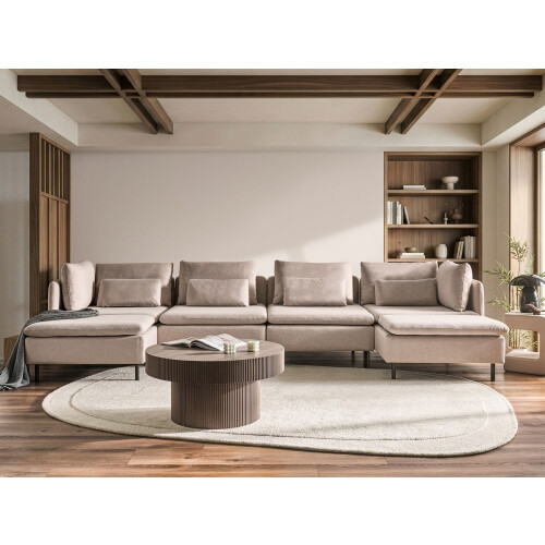 Beliani EGERIS 4 Seater Modular U-Shape Sofa Beige Fabric 1