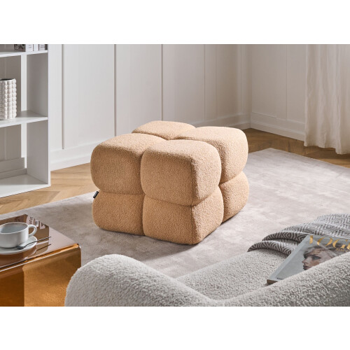 Beliani Pouffe CALIENTE Boucle Beige 1