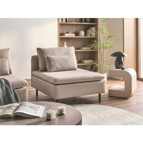 Beliani 1-Seat Section EGERIS Fabric Beige 1