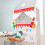 Puppet Theater - ROBA - Solid Wood Frame - Gray / Red - Clock with Hands 2