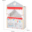 Puppet Theater - ROBA - Solid Wood Frame - Gray / Red - Clock with Hands 3