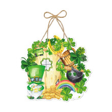 Dørophæng til St. Patricks dag - Kløverdesign, vejrbestandig