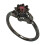 Skull Gothic Ring Black Gold Heart with Zirconia 1