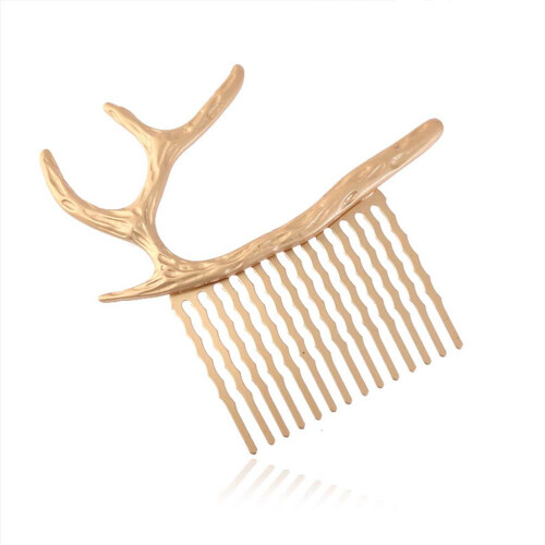 Hårkammar för horn, set med 2 – legering, gyllene silver