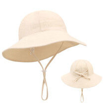 Chapeau de pêcheur pour enfants de 1 à 3 ans, beige, taille XS