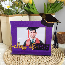 Cadre photo en bois pour remise de diplĂ´mes, promotion 2025, 20 x 15 cm