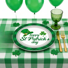Papieren bordjes voor St. Patrick's Day, 18 cm, 10 stuks