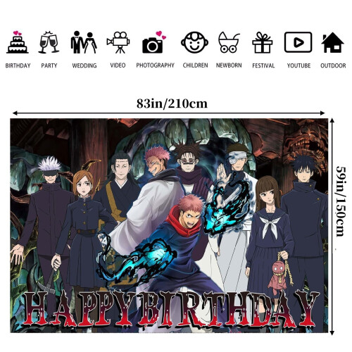 Σκηνικό γενεθλίων Jujutsu Kaisen 210x150εκ. 1
