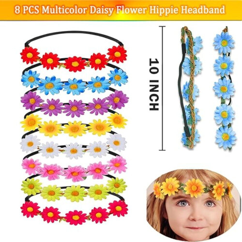 16-teiliges Set mit Gänseblümchen-Haarbändern – Elastisch im Boho-Stil 2