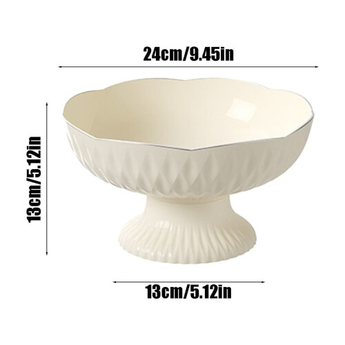 White Pedestal Fruit Bowl – Modern Kitchen Counter Bowl 2
