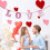 Valentinsdag Glitter Hjerte & Blomsterkirs Banner 3