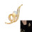 Broche en forme de note de musique ornée de strass et de perles 2
