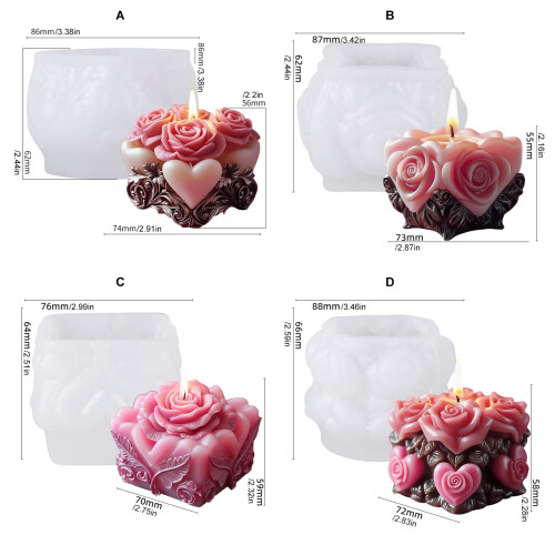 Embossed Rose Flower Silicone Molds Baking Tool for-Style C 2