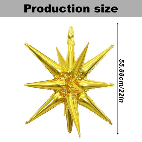 22 Inch Black Gold Star Foil Balloons 6 Pack 2