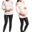 Striped Maternity Top Comfortable Cotton Blend Component-Red M 3