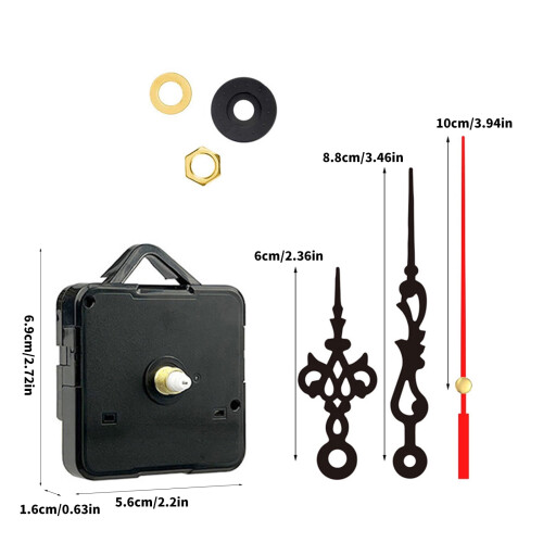 Kit de 7 piese pentru mecanism de ceas cu cuarț cu ace 2
