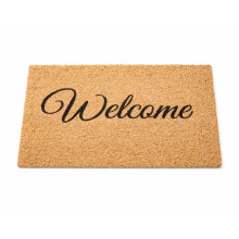 60x40cm Coir Door Mat Welcome Text Design Entrance Mat Rug Anti-Slip Dirt Scrape